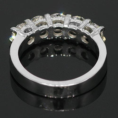 14K White Solid Gold Womens Five Stone Diamond Anniversary Ring 1.85 Ctw